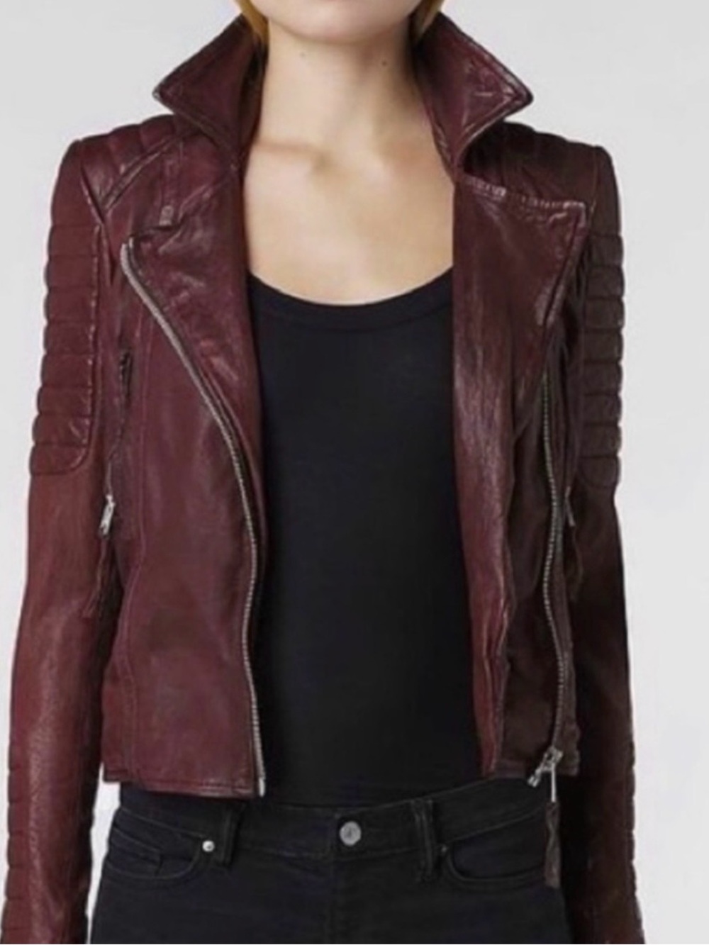 Allsaints oxblood leather